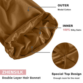 ZHENSILK Silk Satin Lined Bonnet in packaging
