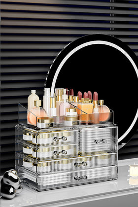 ZHIAI clear makeup organiser showing compartments
