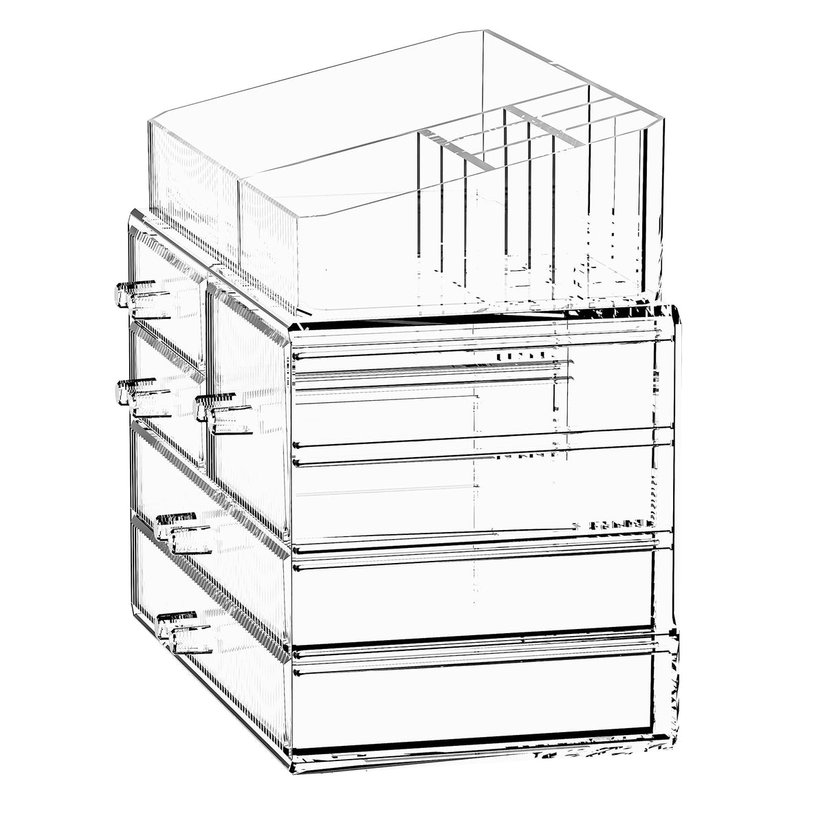 ZHIAI clear makeup organiser with cosmetics inside