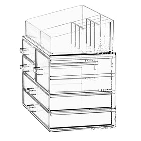 ZHIAI clear makeup organiser with cosmetics inside