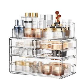 ZHIAI Makeup Organizer on a vanity table with beauty products