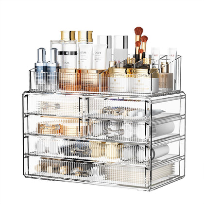 ZHIAI stackable storage drawers front view with clear design