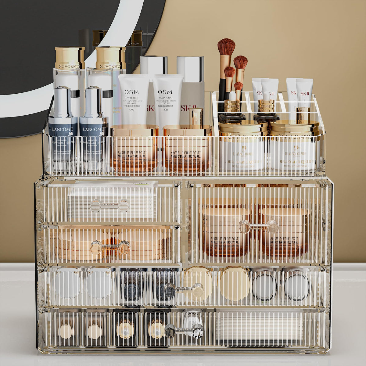 ZHIAI Stackable Storage Drawers in a bathroom setting