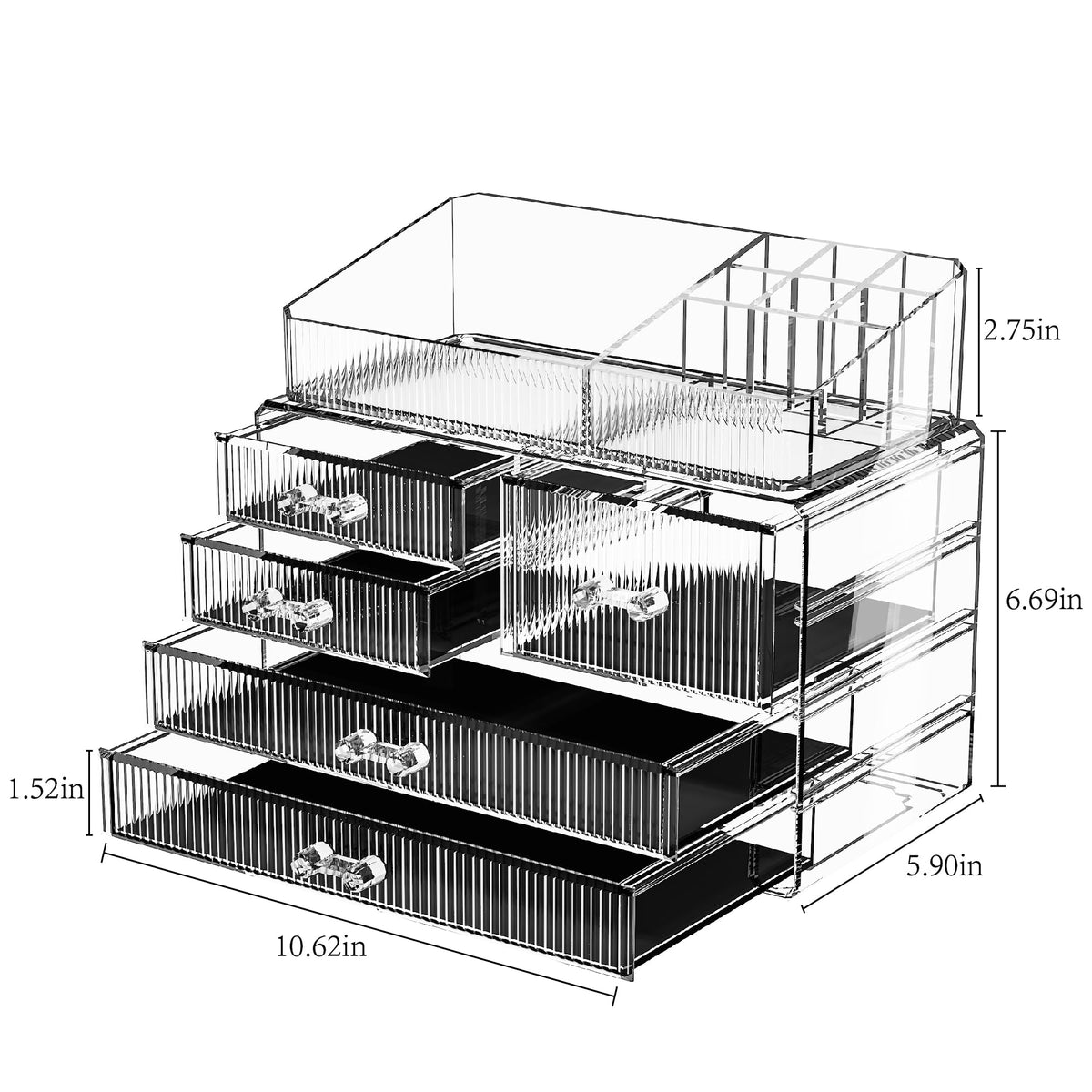 ZHIAI Stackable Storage Drawers on a vanity table