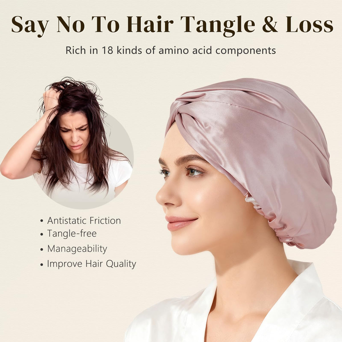 ZIMASILK silk bonnet displayed in elegant gift packaging