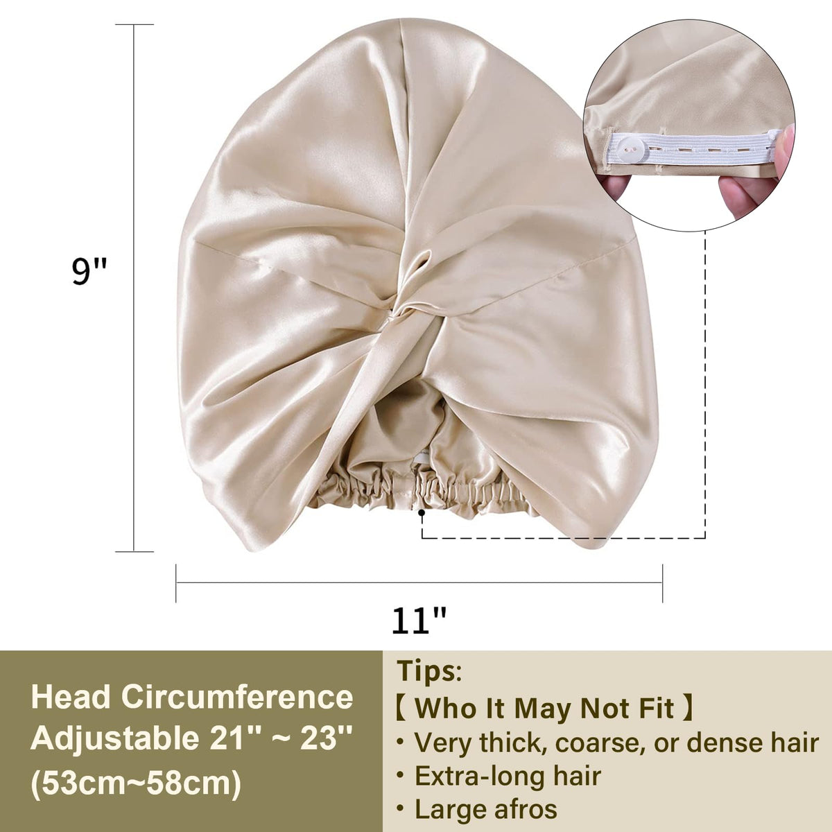 ZIMASILK silk bonnet side view showcasing texture