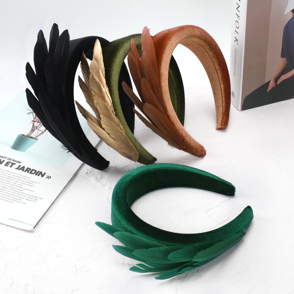 Zinniday 1920s Feather Fascinator worn at a cocktail party
