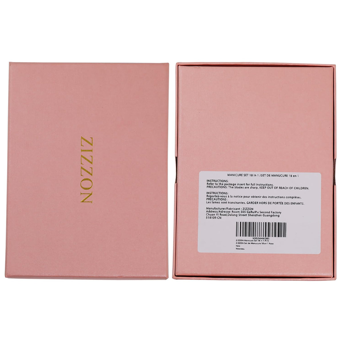 ZIZZON 18 in 1 Manicure Set portable case side view