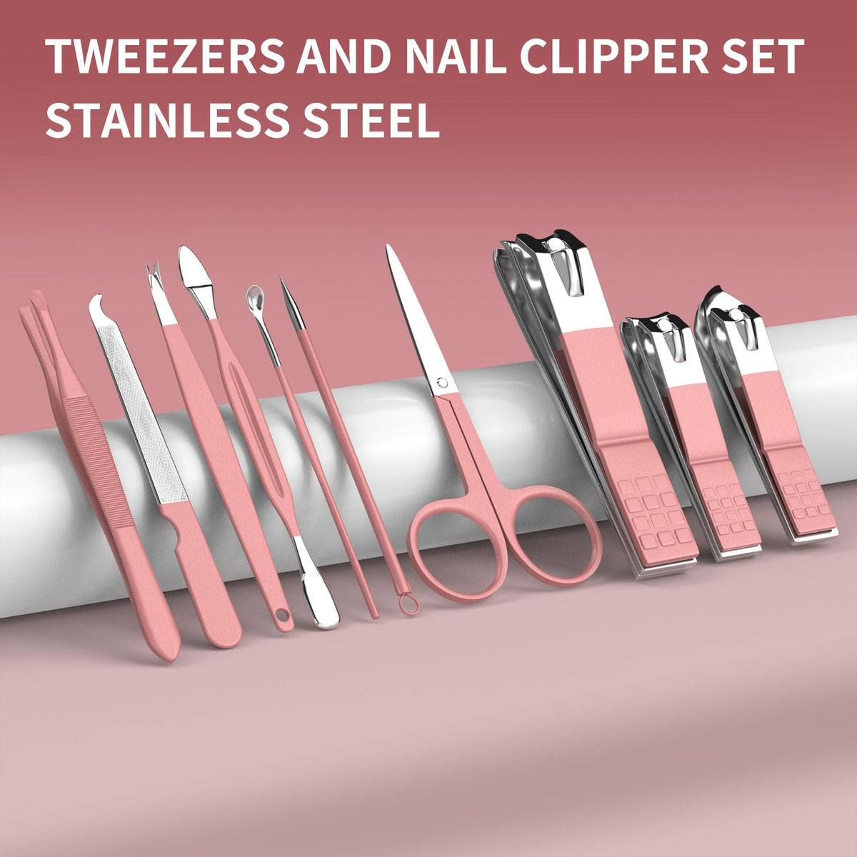 ZIZZON Travel Mini Manicure Set displayed next to a make-up bag