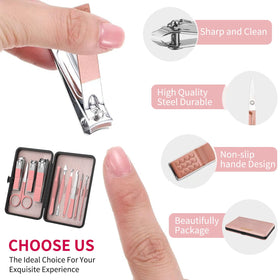 ZIZZON Travel Mini Manicure Set tools laid out on a surface