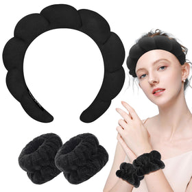 Zkptops Spa Headband and Wristband Set in use during yoga