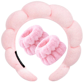 Zkptops Spa Headband Set in Pink with sponge lining