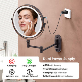 ZLOKLA wall mounted mirror with three lighting options