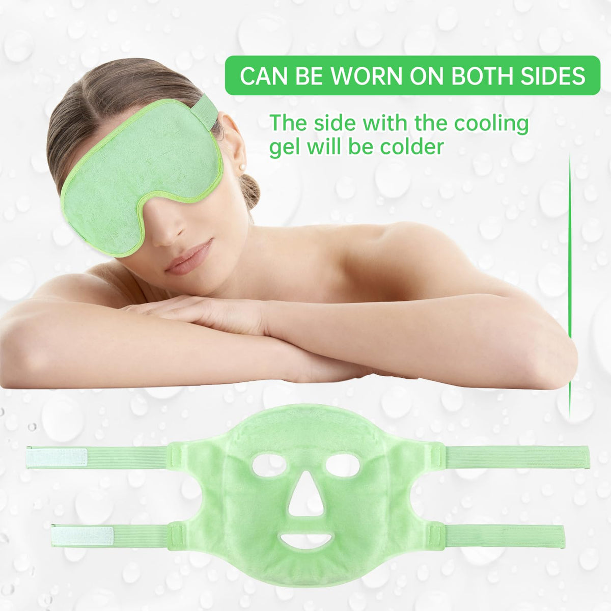 ZNÖCUETÖD Cooling Mask Ice Pack on a person's face for soothing