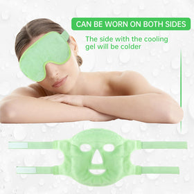ZNÖCUETÖD Cooling Mask Ice Pack on a person's face for soothing