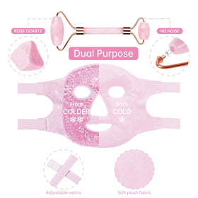 ZNÖCUETÖD Ice Face Jade Roller and Mask Set on a vanity