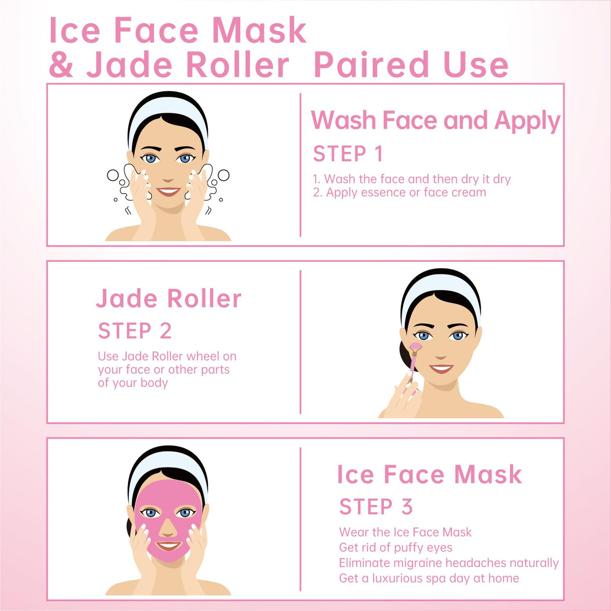 ZNÖCUETÖD Ice Face Jade Roller being used