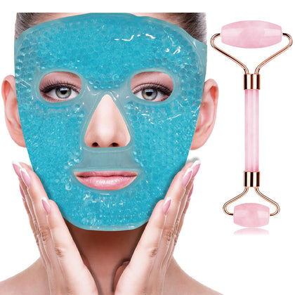 ZNÖCUETÖD ice face mask and jade roller set front view