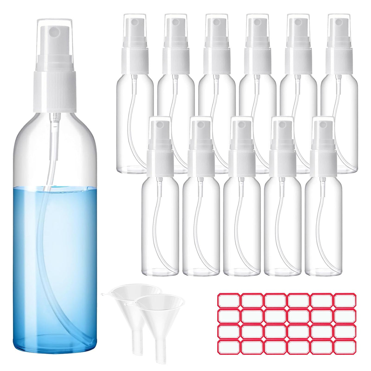 Zoizocp 2oz mini spray bottles clear front view