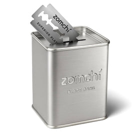 ZOMCHI Razor Blade Bank front view in silver