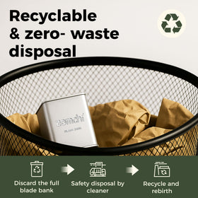 ZOMCHI Razor Blade Bank with recycling symbol