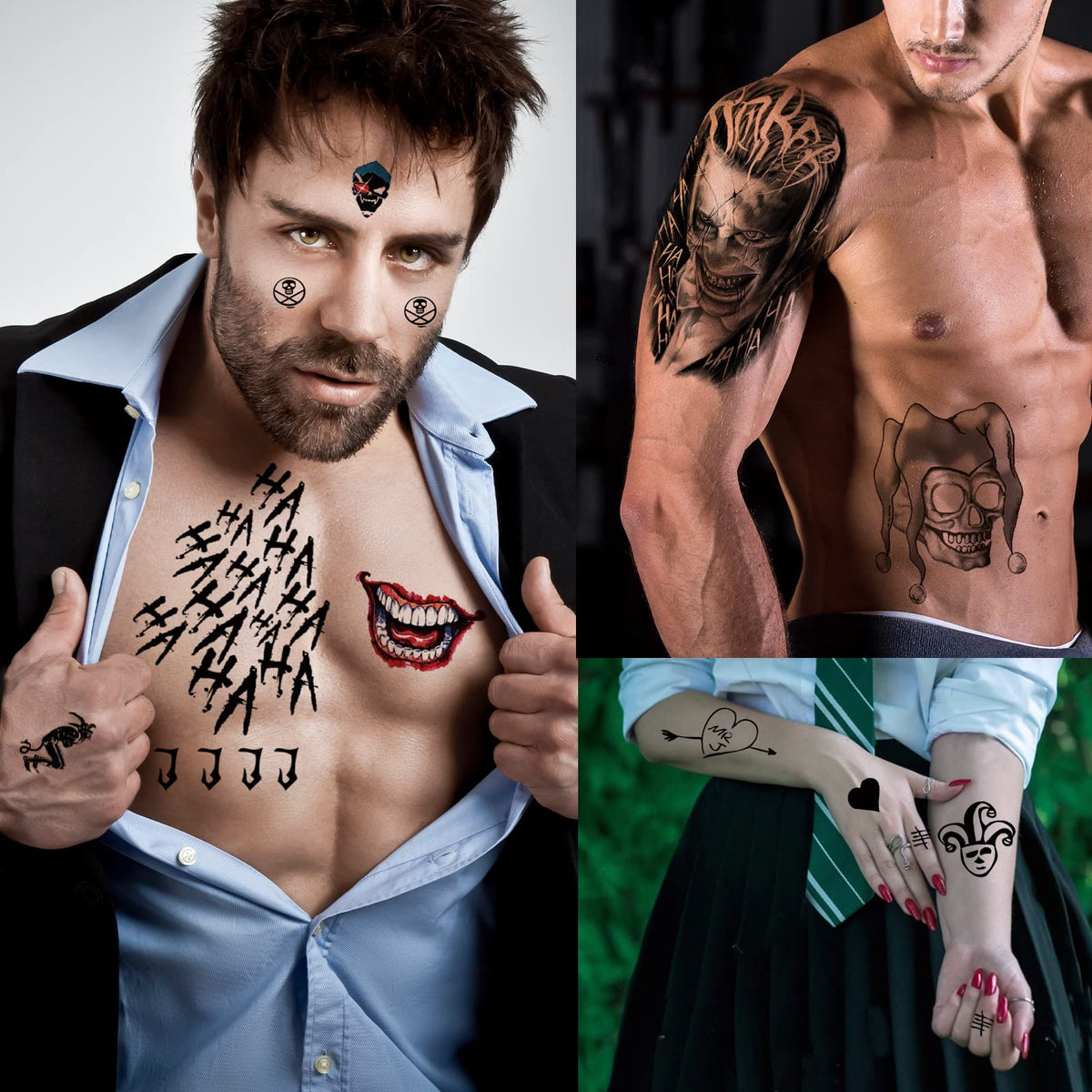 Zomme Halloween tattoos applied on skin for festive look