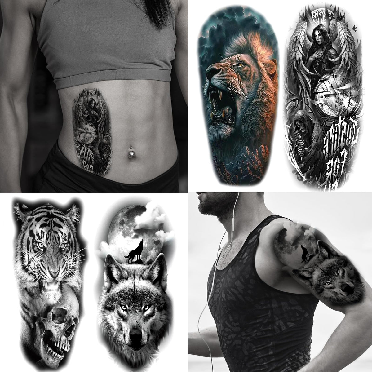 Zomme temporary tattoos featuring a variety of animal prints