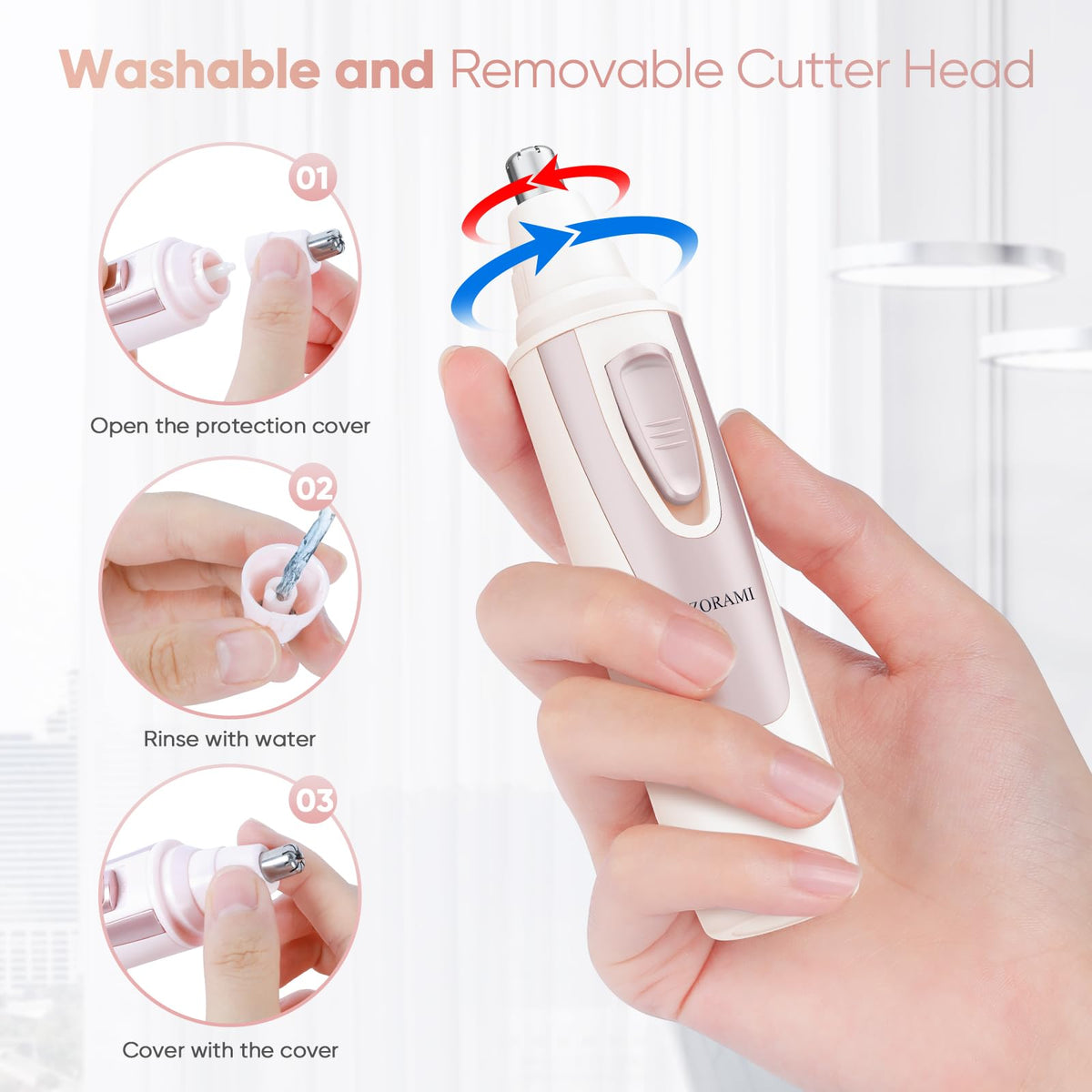 ZORAMI trimmer in hand for easy use