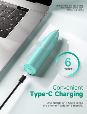 ZORAMI trimmer showing USB C charging port