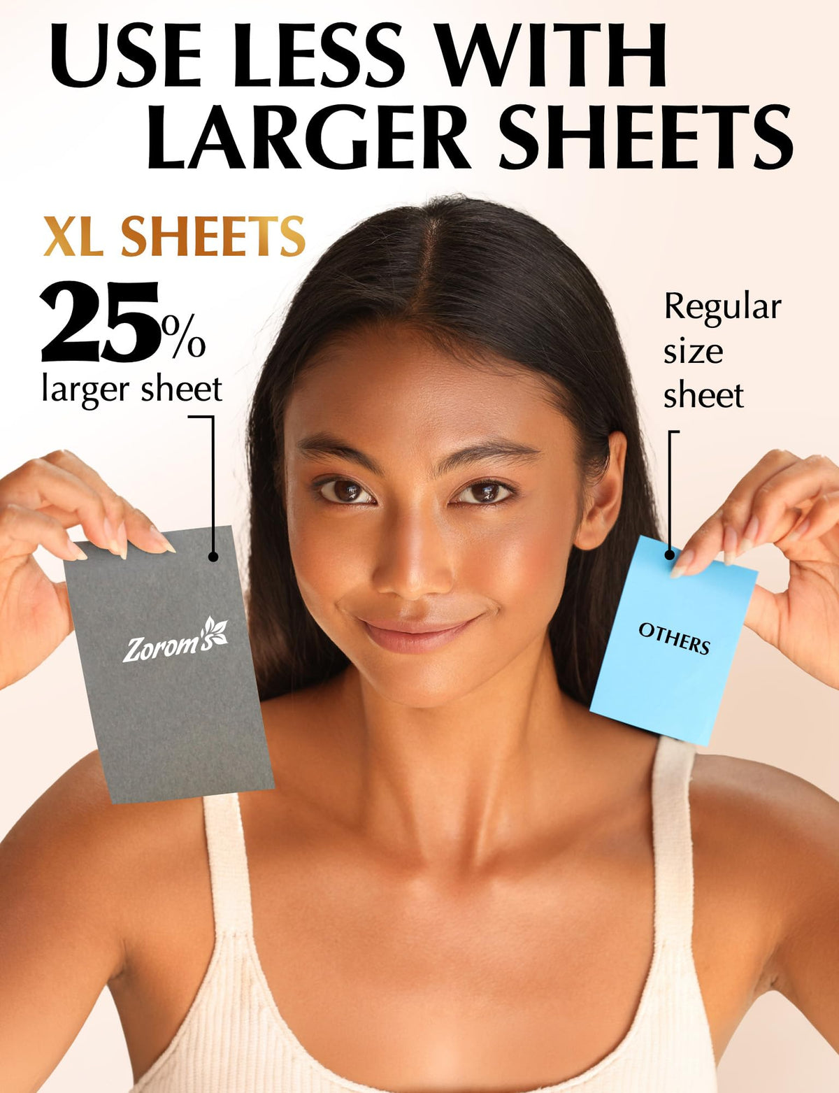 ZOROM'S XL Oil Blotting Sheets in a compact packaging