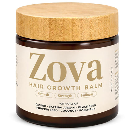 Zova Hair Growth Balm 4 oz front view with natural oils