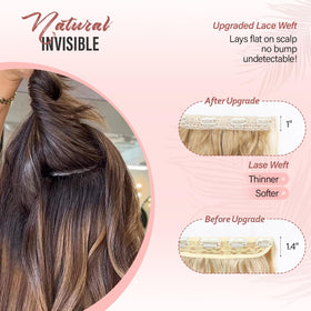 ZQIAN BEAUTY 14 Inch Brown Clip In Hair Extensions on model