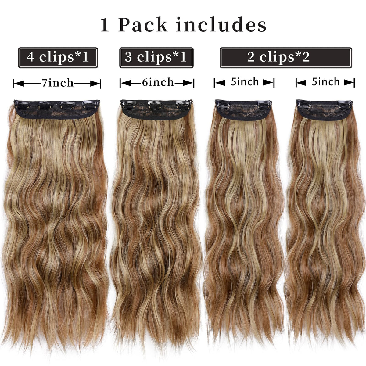 ZQIAN BEAUTY 20-inch clip in hair extensions packaging