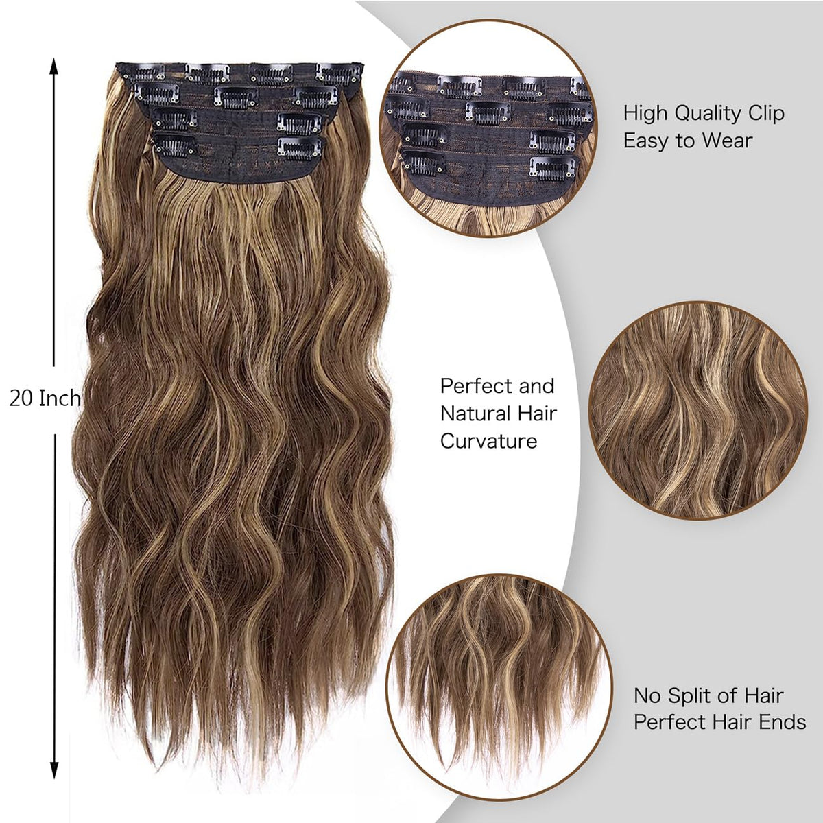 ZQIAN BEAUTY 5 inches wide weft clip in hair extensions