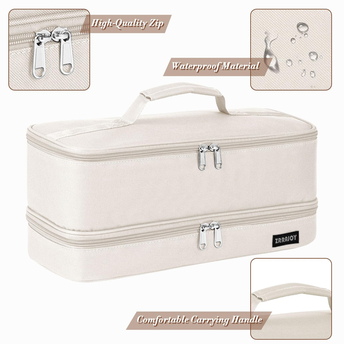 ZRRAJOY Double Layer Travel Hair Styler Case portable handle