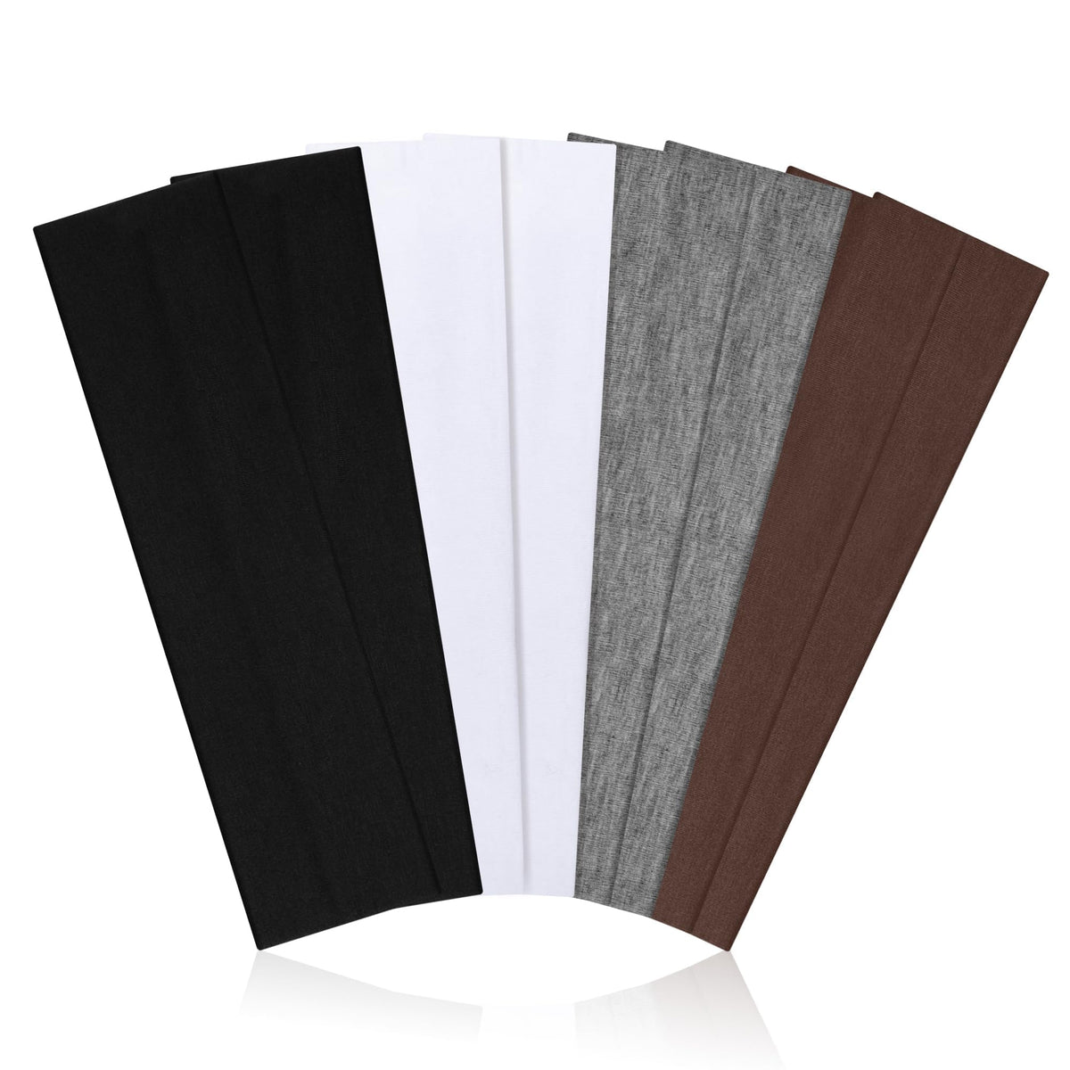 Ztomine 8pcs headbands in grey, white, black, and khaki