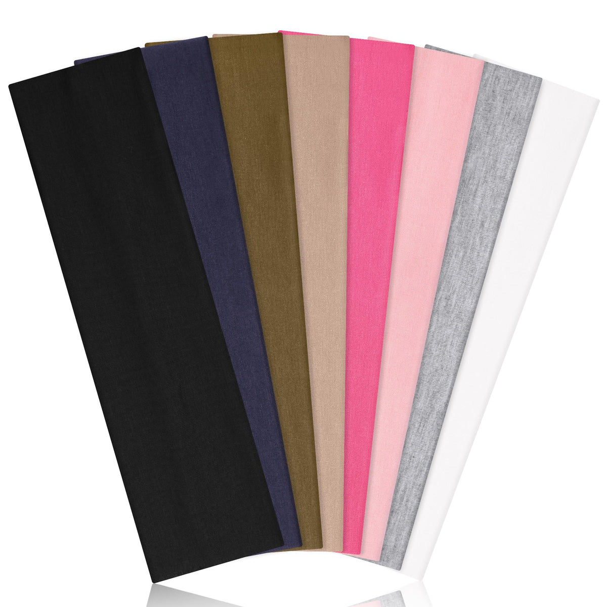 Ztomine 8pcs headbands in various colours including navy blue and pink