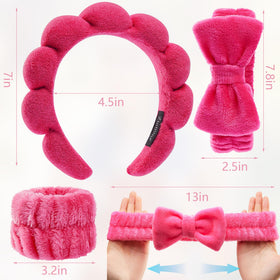 Ztomine bow headband for face washing in chic colour