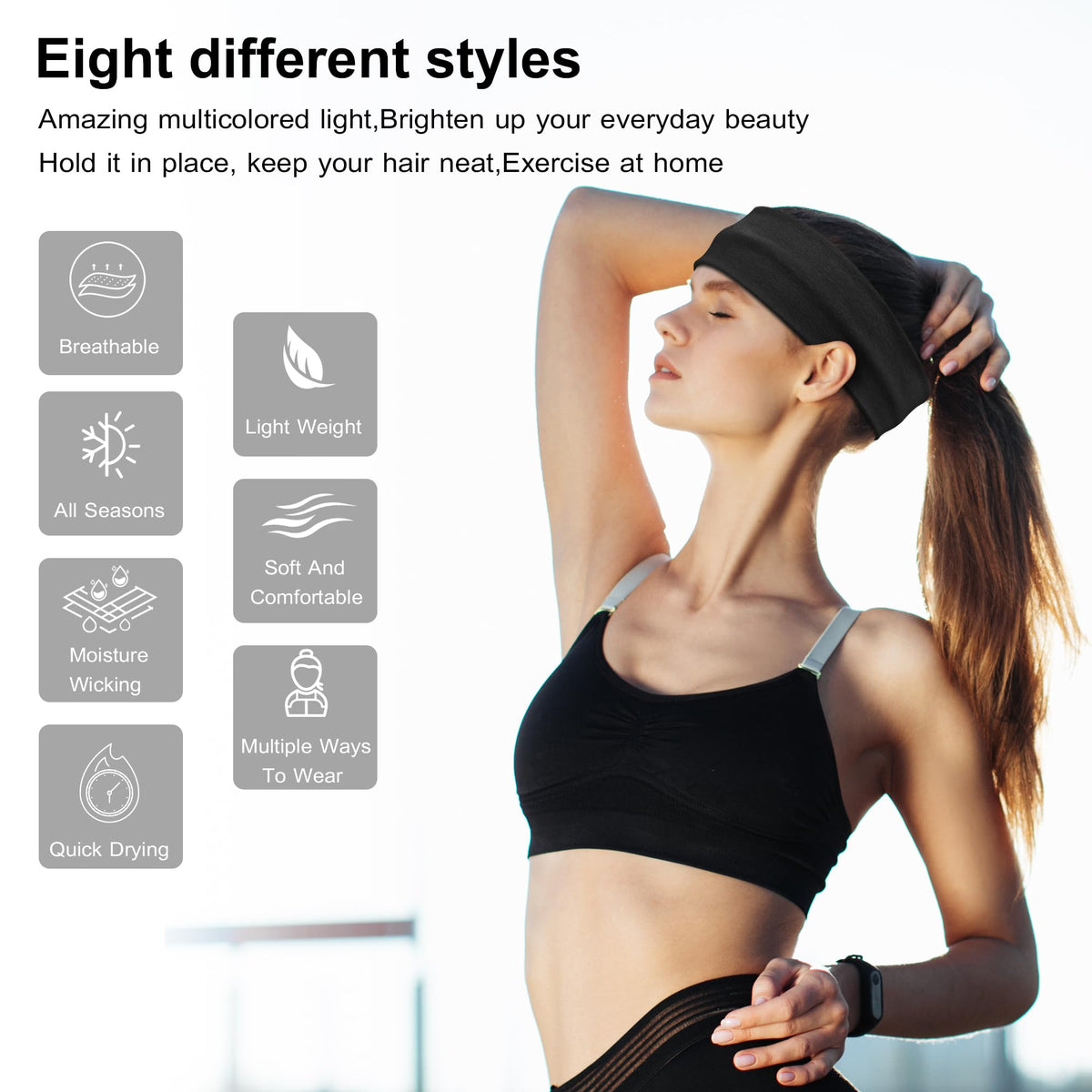 Ztomine headband grey model front view