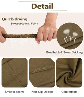 Ztomine headband in khaki colour on a model's head