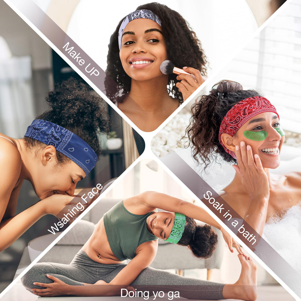 Ztomine headband on a model during yoga session