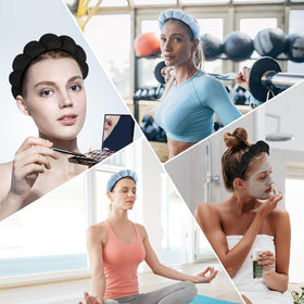Ztomine headband set in spa setting with beauty products