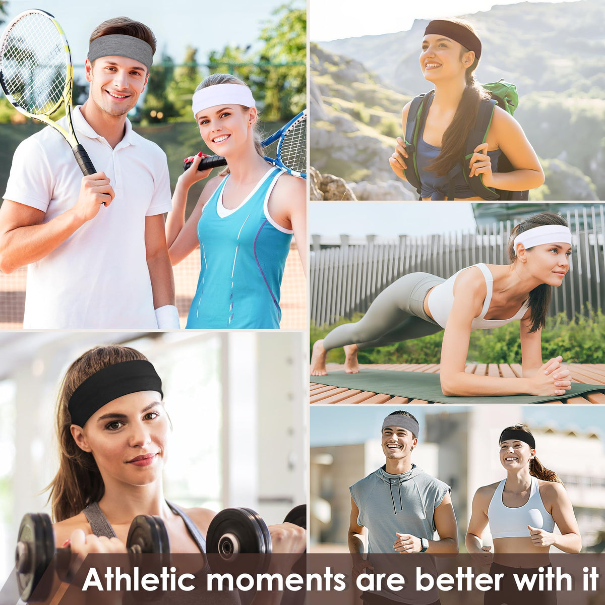 Ztomine headband worn by a woman during yoga