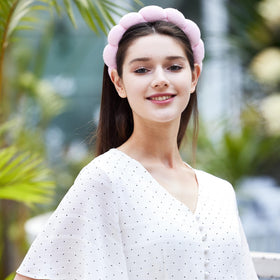 Ztomine headbands displayed with spa accessories
