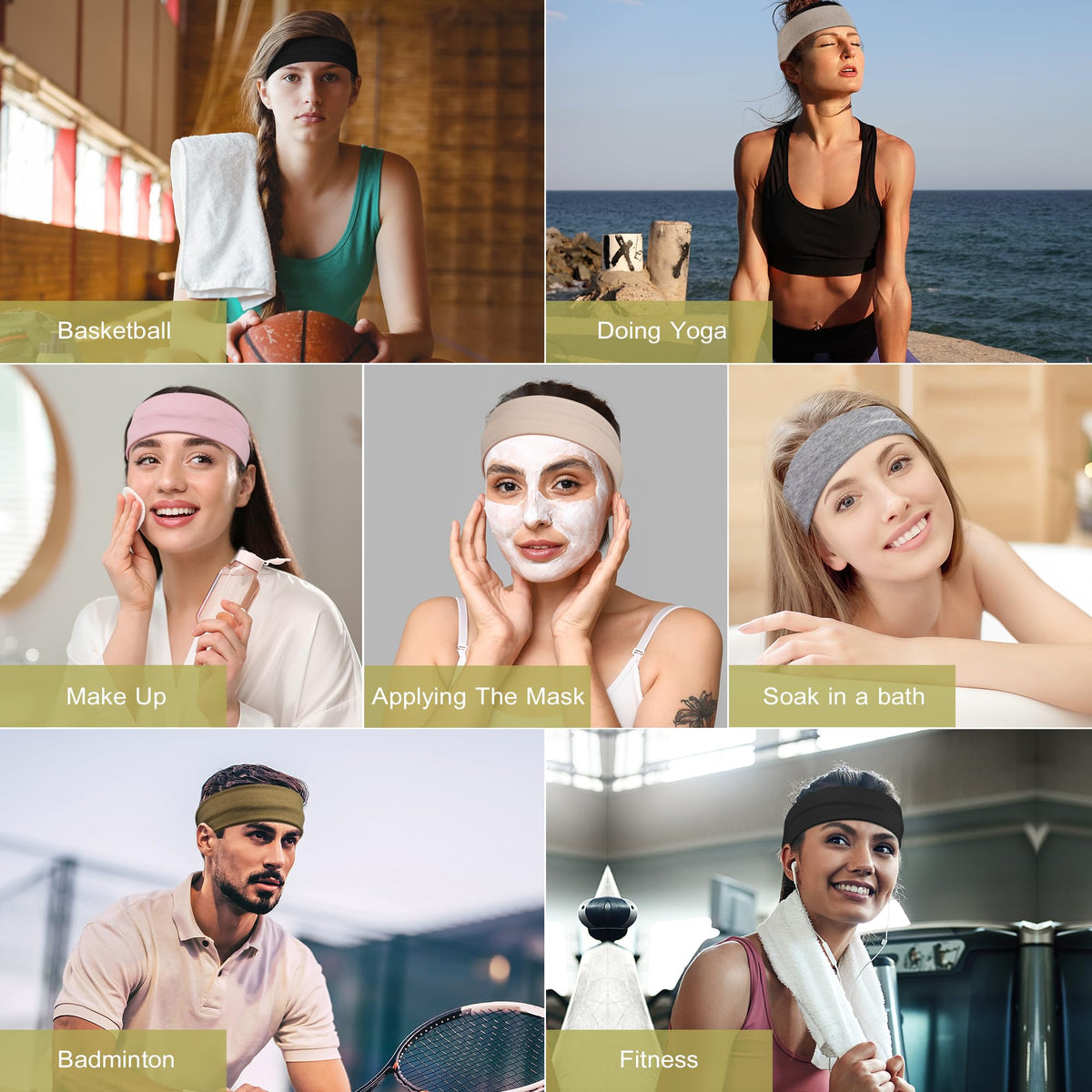 Ztomine headbands in black and grey for workout