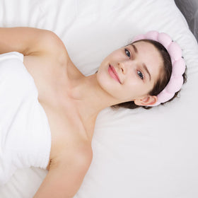 Ztomine headbands in use during a facial