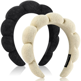 Ztomine Skincare Headband Set of 2 in beige and black front view