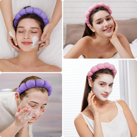 Ztomine Spa Facial Headband purple model side view