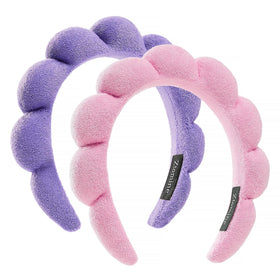 Ztomine Spa Facial Headbands in pink and purple front view