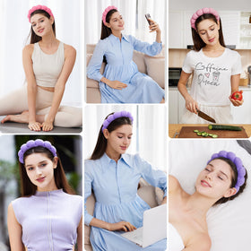 Ztomine Spa Facial Headbands on a bathroom counter